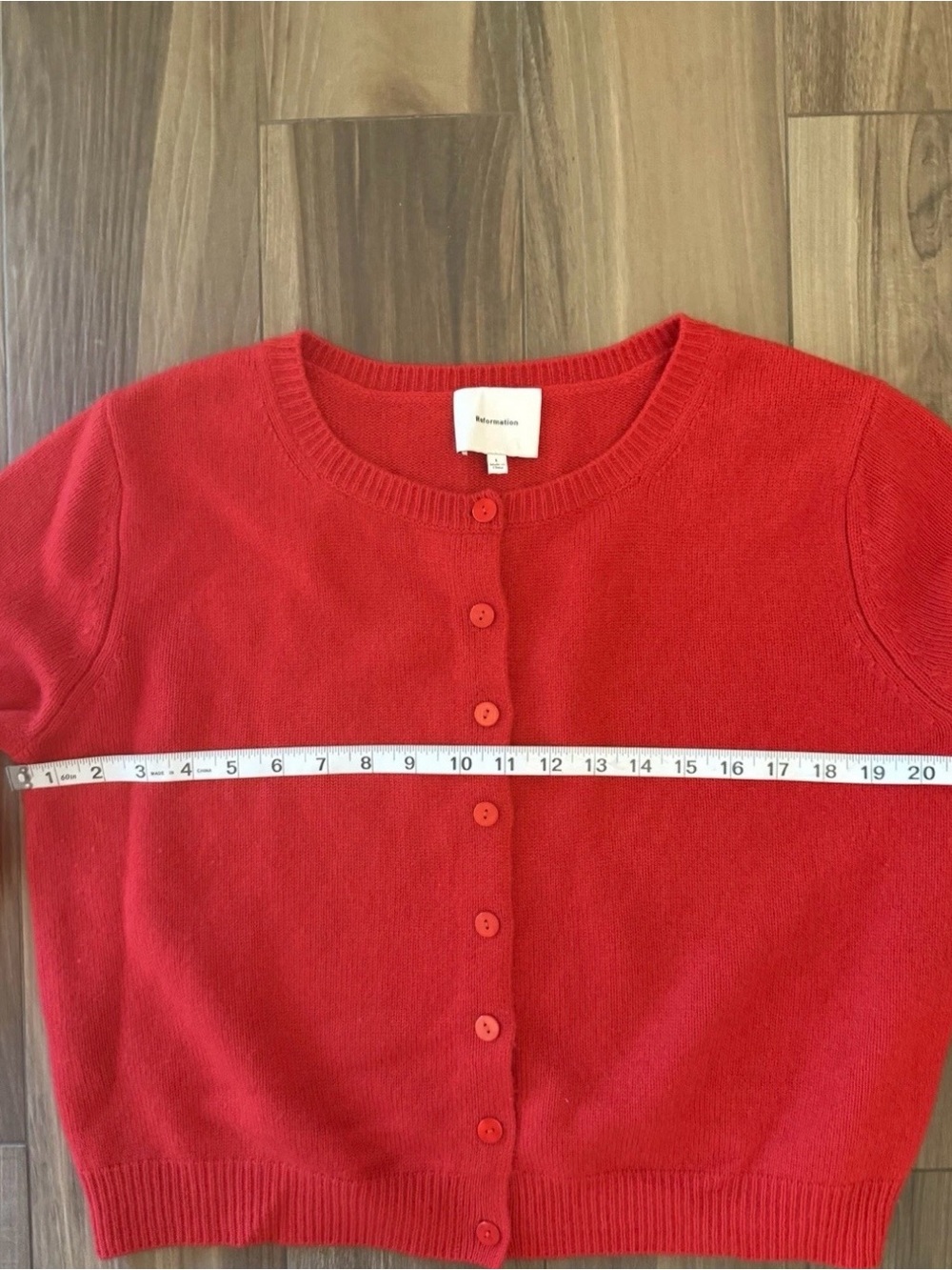 Reformation Clara Cashmere Crew Cardigan Size L - Picture 6 of 7